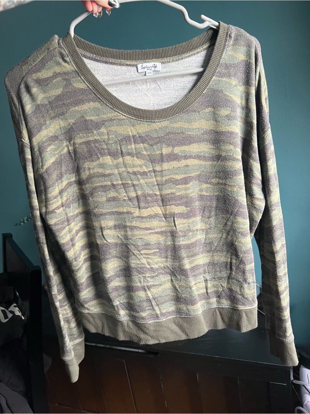 Splendid Camo Knit Top